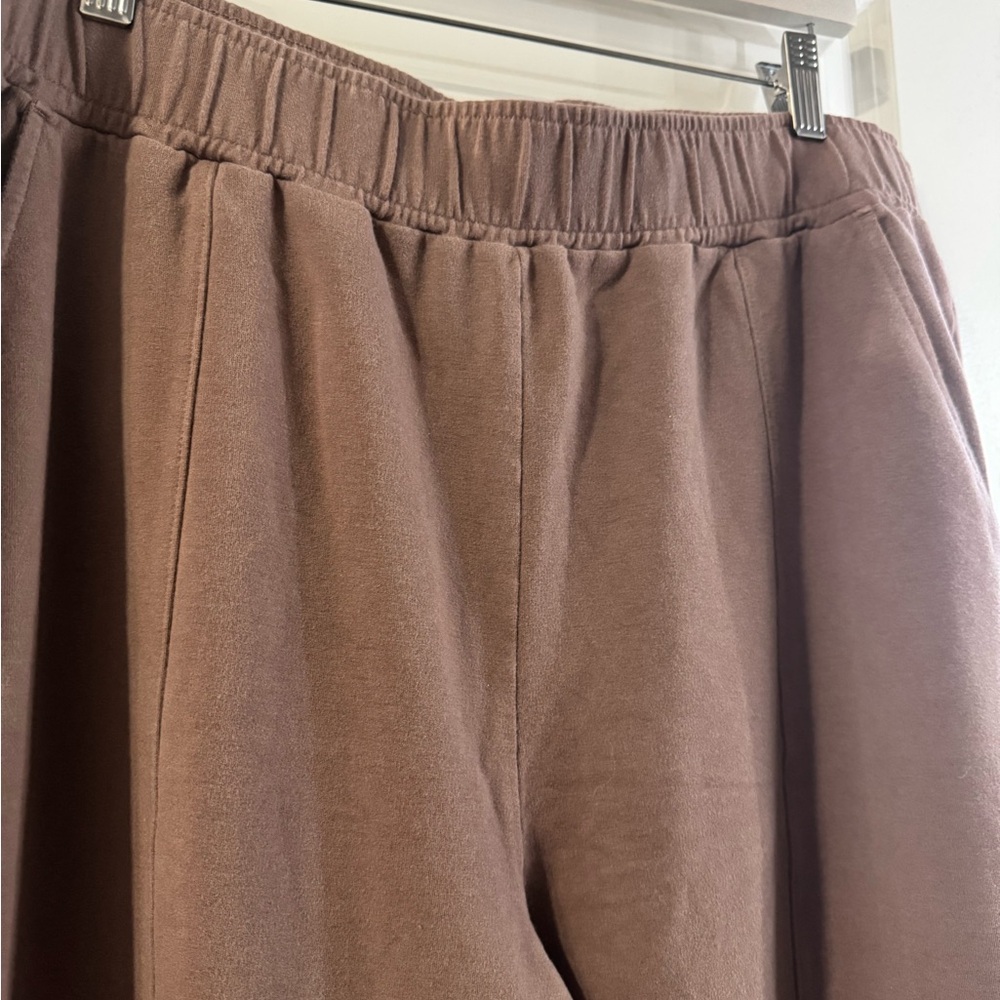 Abercrombie & Fitch Soft A&F Collection Wide Leg Women's Taupe Trouser Sweats XL - Picture 4 of 5